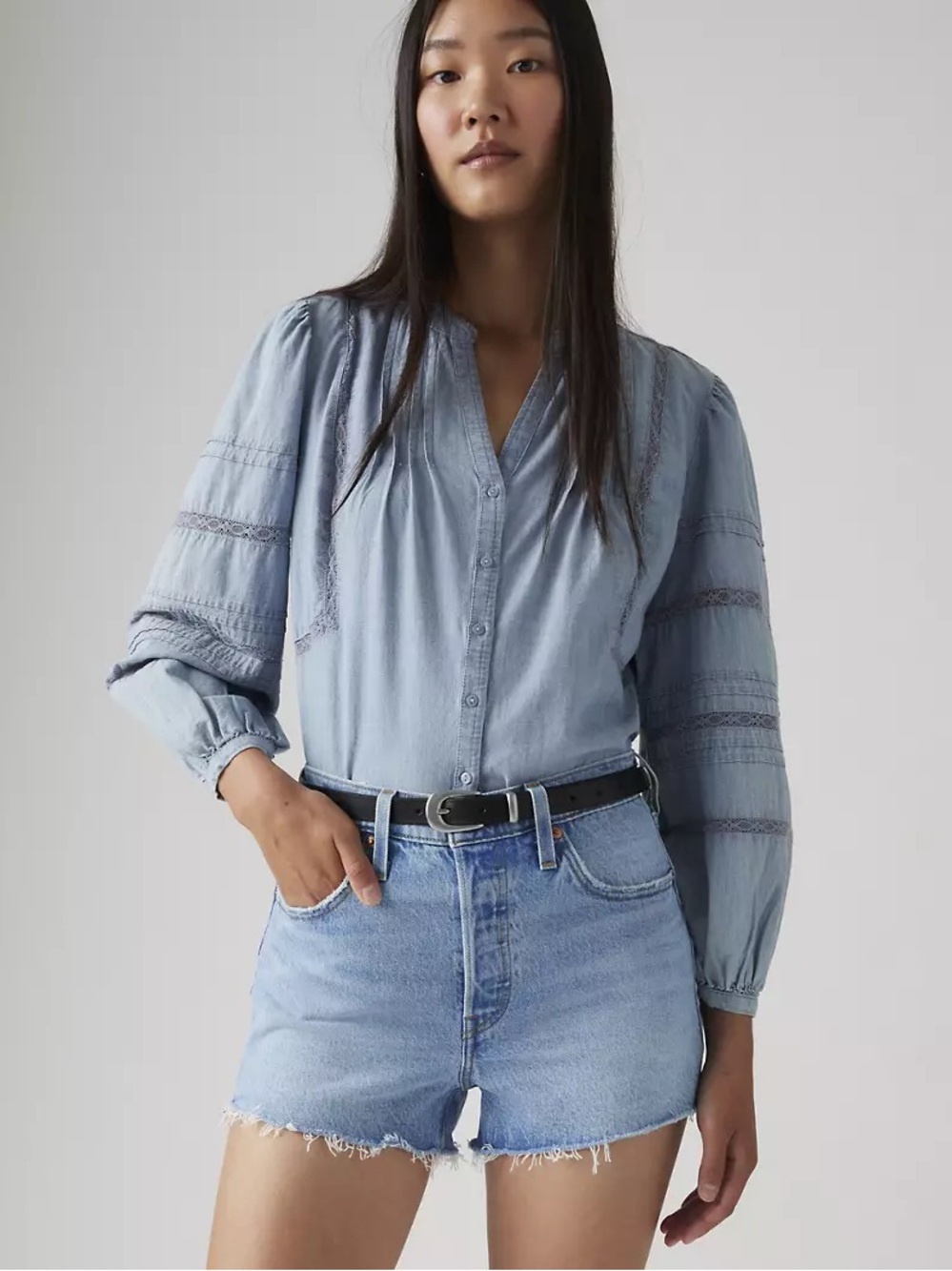 Levi's Light Blue Denim Cutoff Jean Shorts